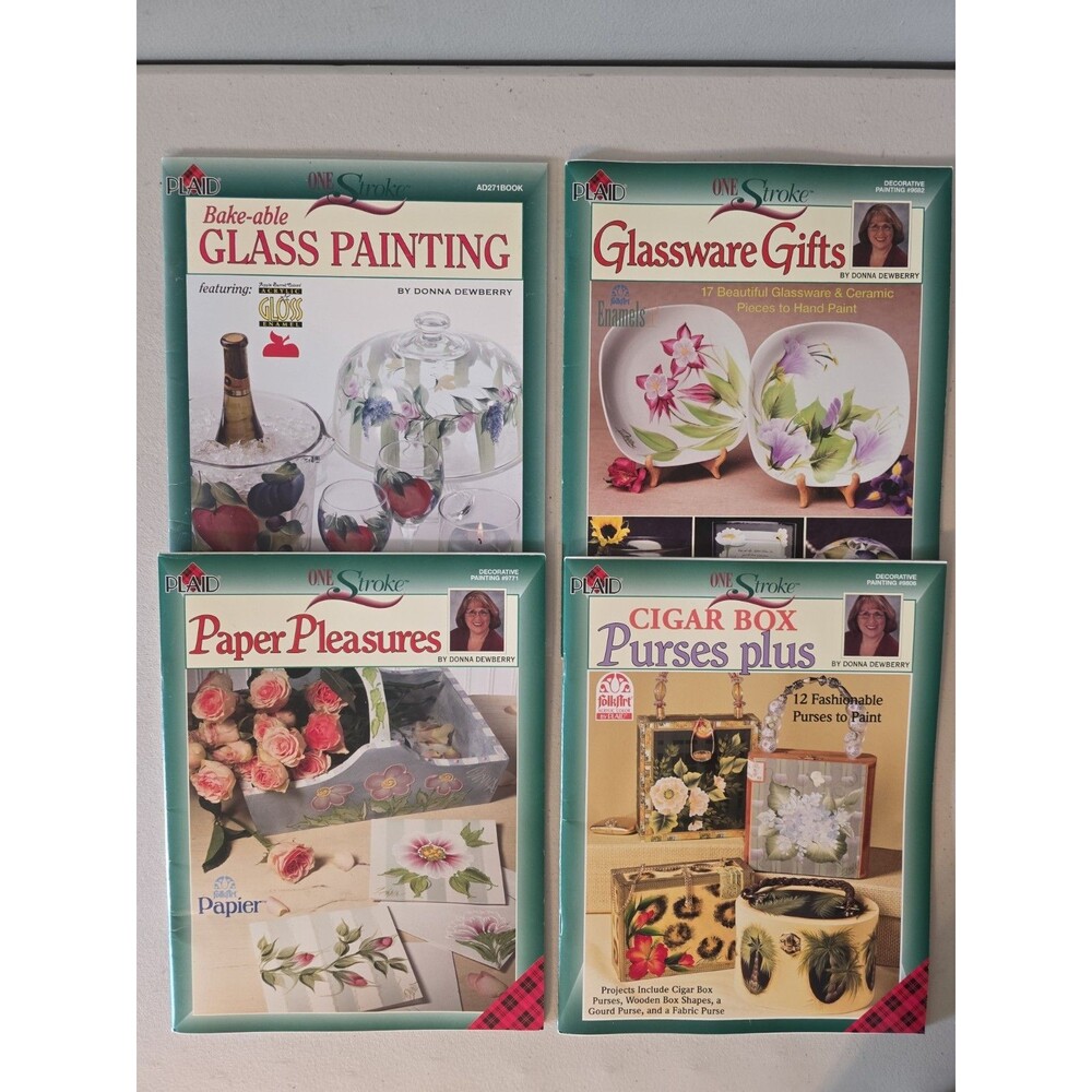 Lot of 4 Plaid One Stroke Donna Dewberry Books Decorative Painting Patterns NOS
